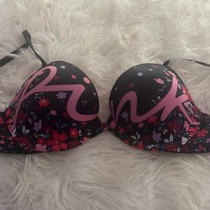 Pink padded push up bra 34B
